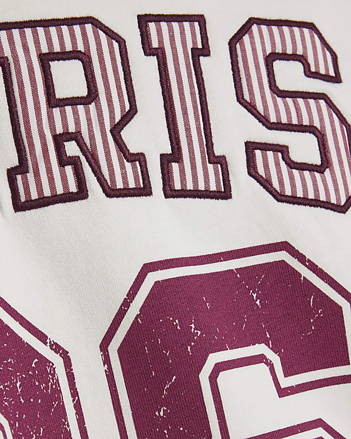 Cream Long Sleeve Paris Bow Sweatshirt