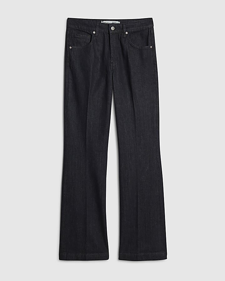 Blue Mid Rise Bootcut Jeans