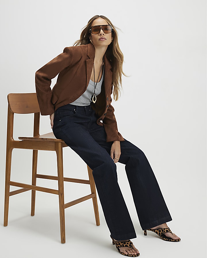 Blue Mid Rise Bootcut Jeans