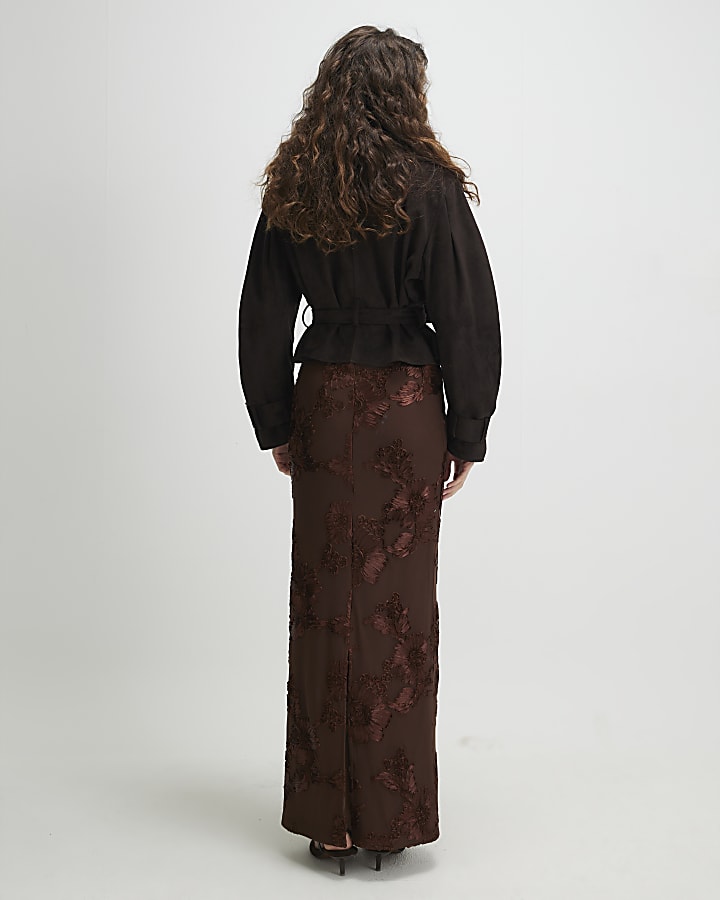 Brown Floral Cornelli Maxi Skirt