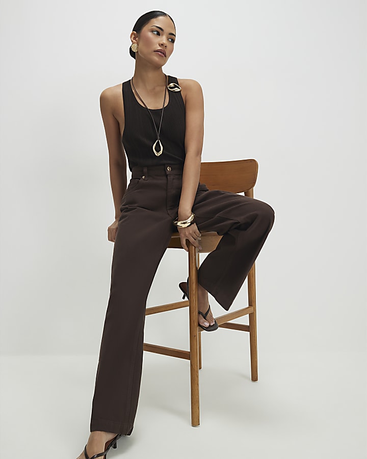 Petite Brown Bootcut Jeans