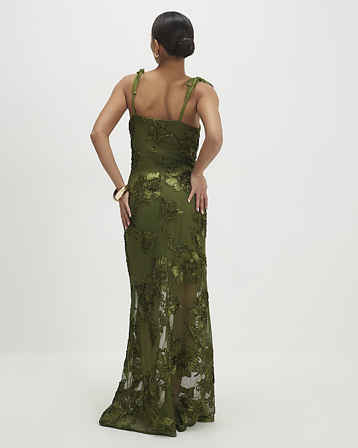 Petite Khaki Cornelli Maxi Dress