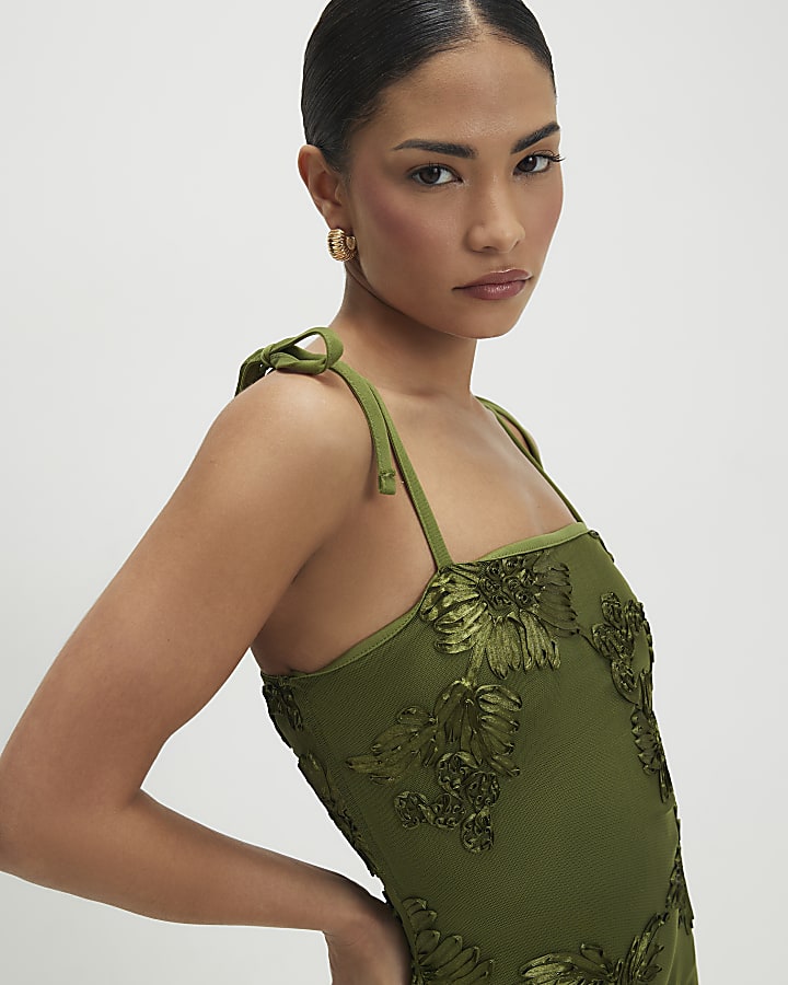 Petite Khaki Cornelli Maxi Dress
