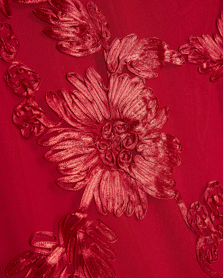 Red Sleeveless Cornelli Maxi Dress