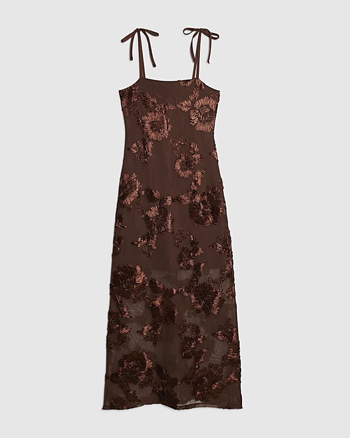 Petite Brown Cornelli Maxi Dress