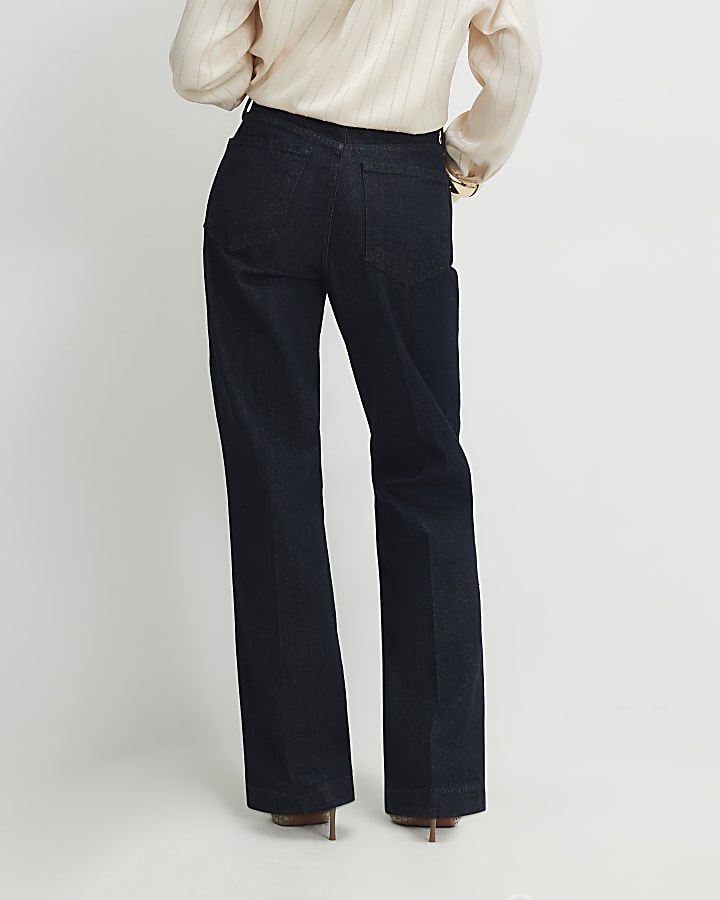 Petite Blue Mid Rise Bootcut Jeans