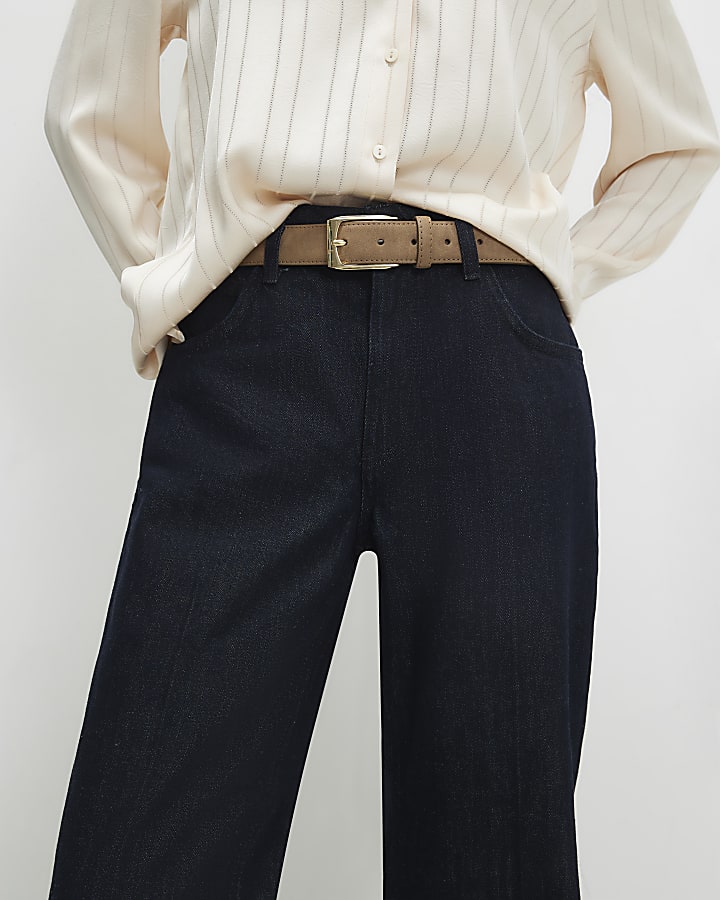 Petite Blue Mid Rise Bootcut Jeans