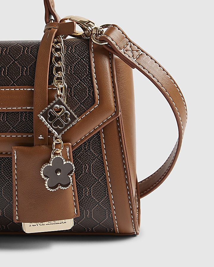 Brown Monogram Padlock Front Tote Bag