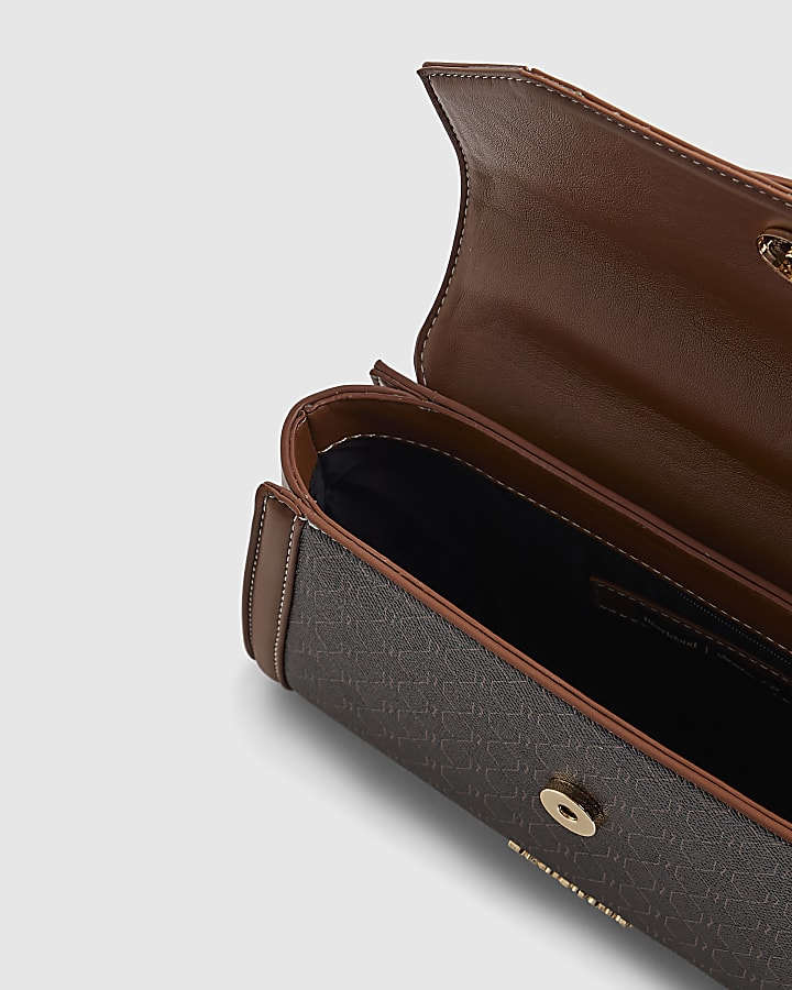 Brown Monogram Padlock Front Tote Bag