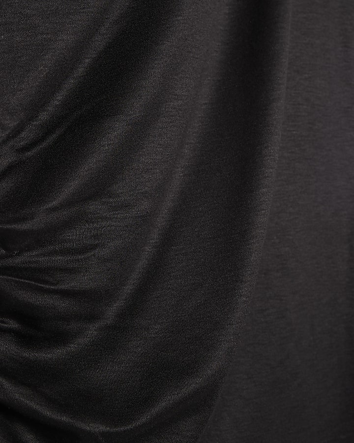 Black Off Shoulder Drape Top