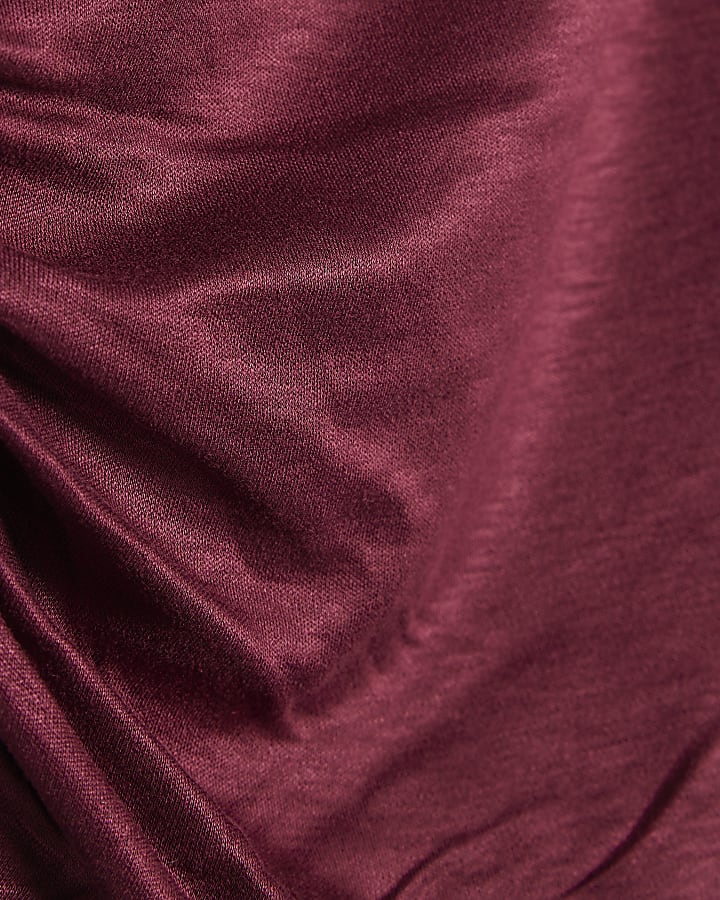 Red Off Shoulder Drape Top