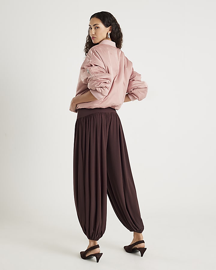 Brown Balloon Leg Trousers