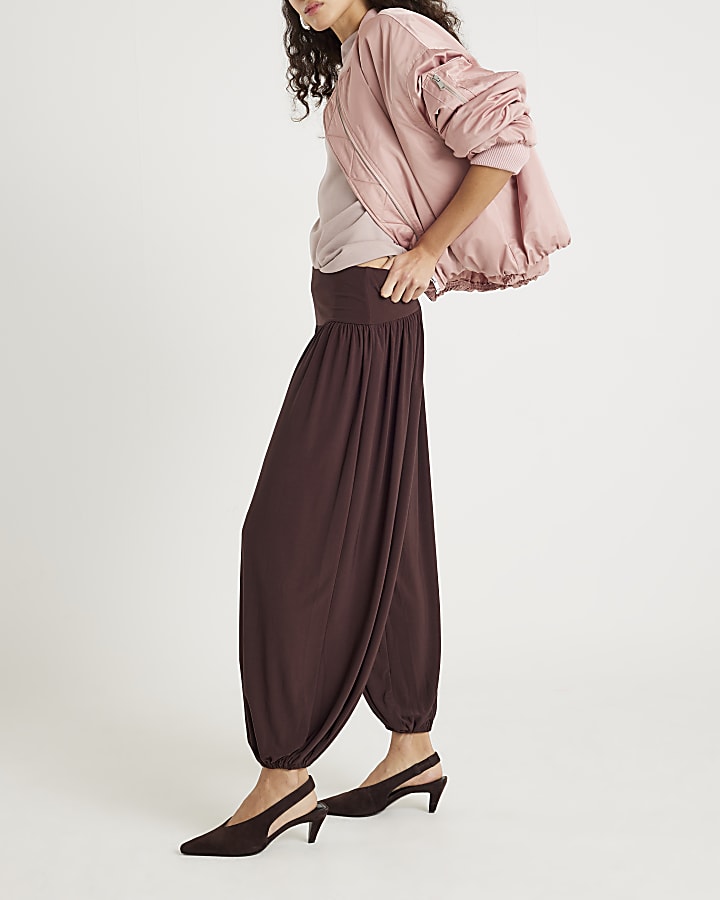 Brown Balloon Leg Trousers