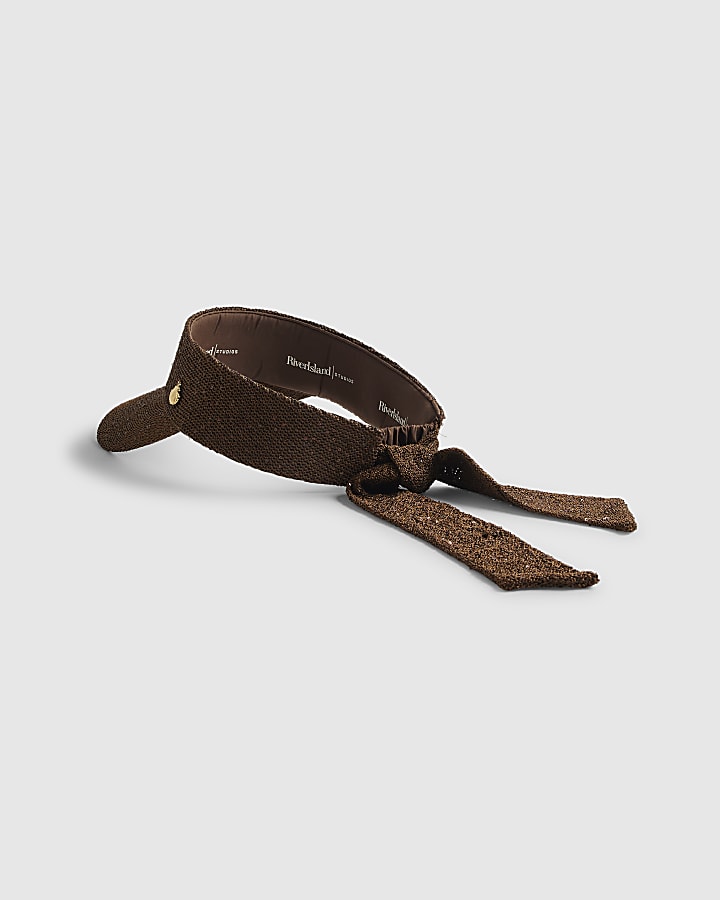 Brown Sequin Visor