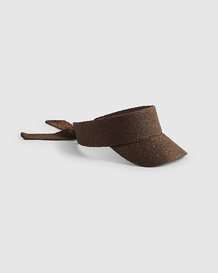 Brown Sequin Visor
