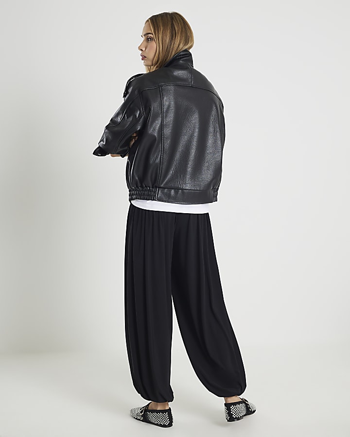 Black Balloon Leg Trousers