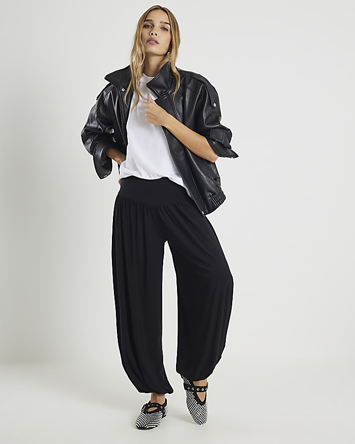 Black Balloon Leg Trousers