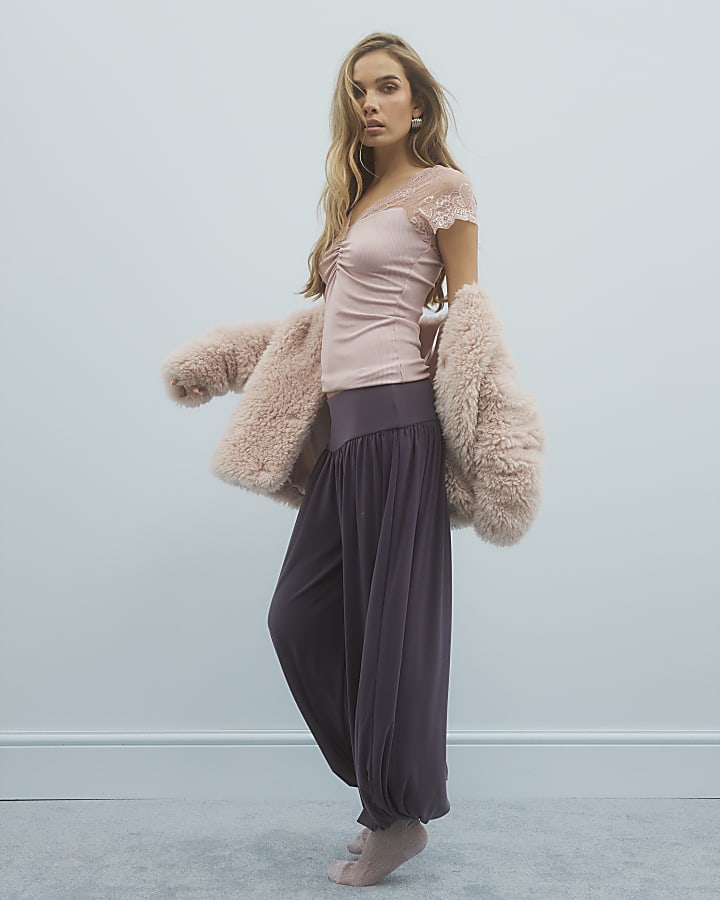 Grey Balloon Leg Trousers