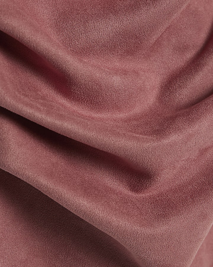 Pink Faux Suede Sleeveless Drape Top