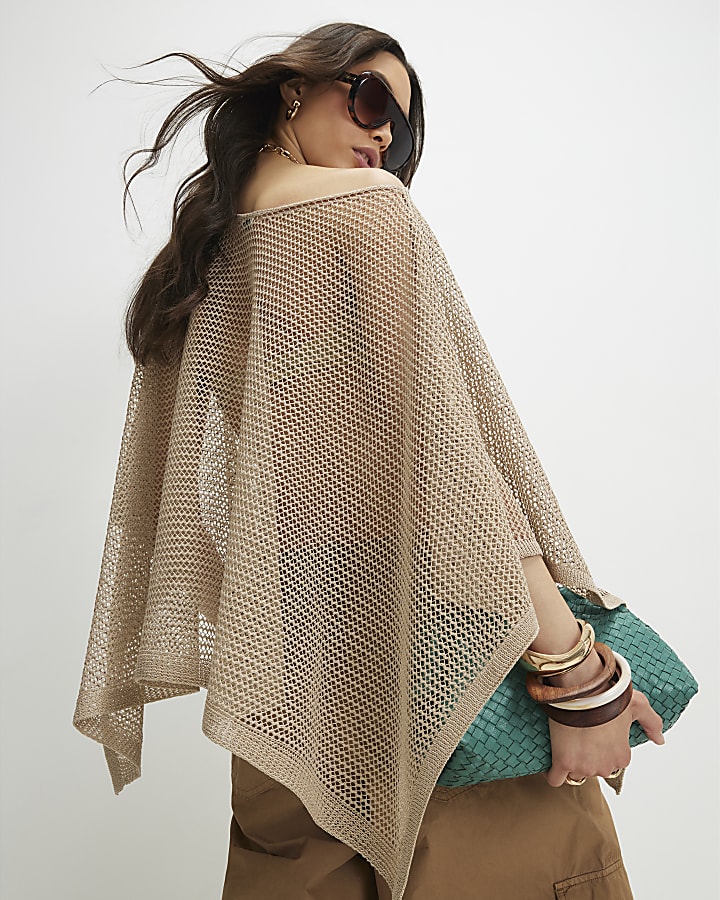 Gold Metallic Knitted Cape