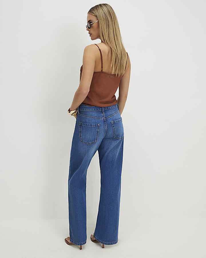 Petite Blue Relaxed Straight Jeans