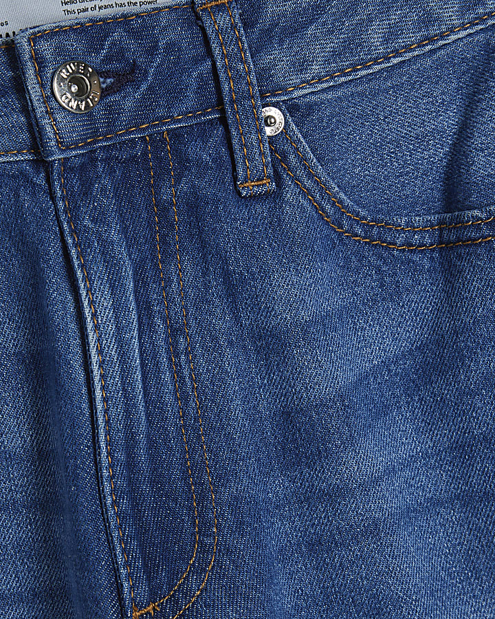 Petite Blue Relaxed Straight Jeans