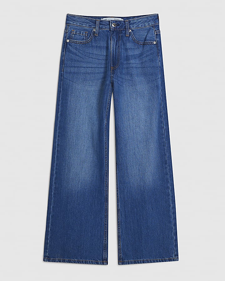 Petite Blue Relaxed Straight Jeans
