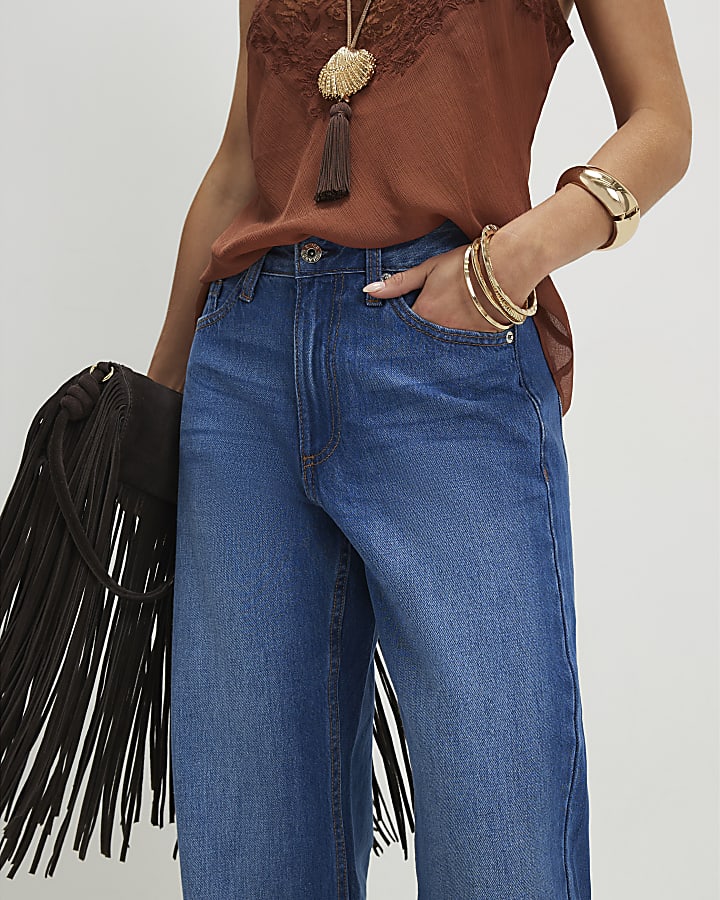 Petite Blue Relaxed Straight Jeans