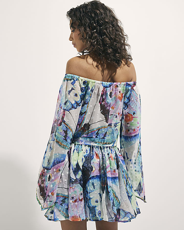 Purple Butterfly Skater Skirt