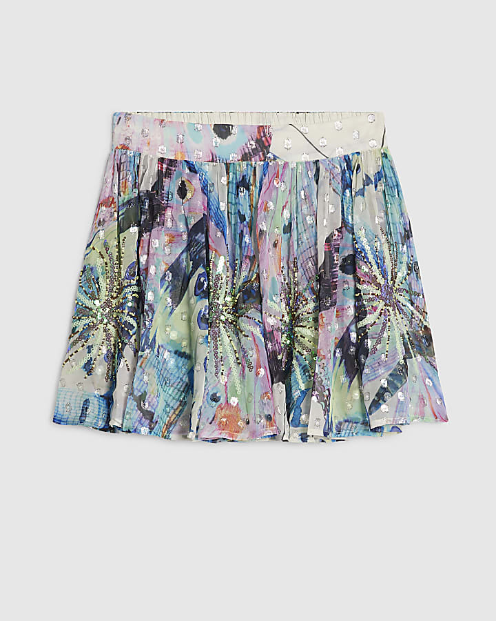 Purple Butterfly Skater Skirt