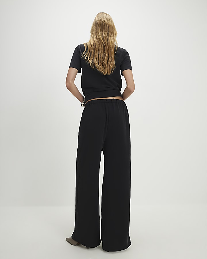 Black Straight Leg Trousers
