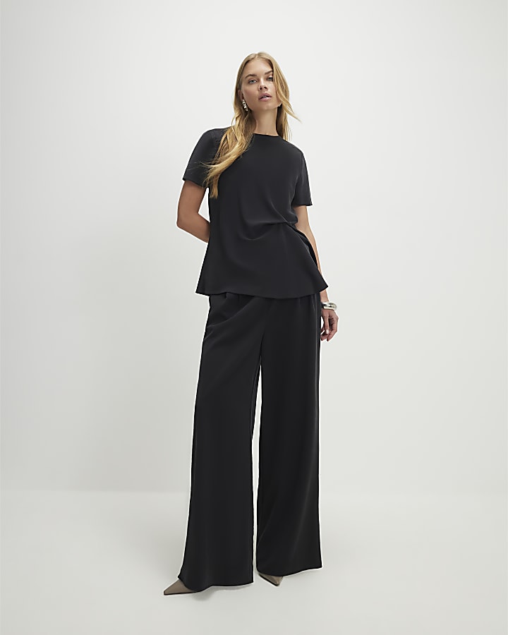 Black Straight Leg Trousers
