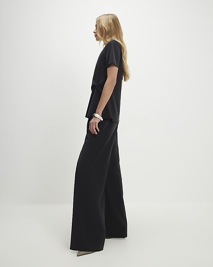 Black Straight Leg Trousers