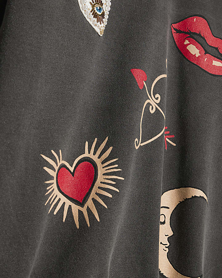 Grey Long Sleeve La Lune Sweatshirt