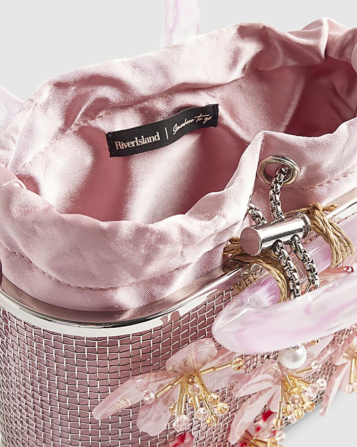 Pink Flower Cage Bag