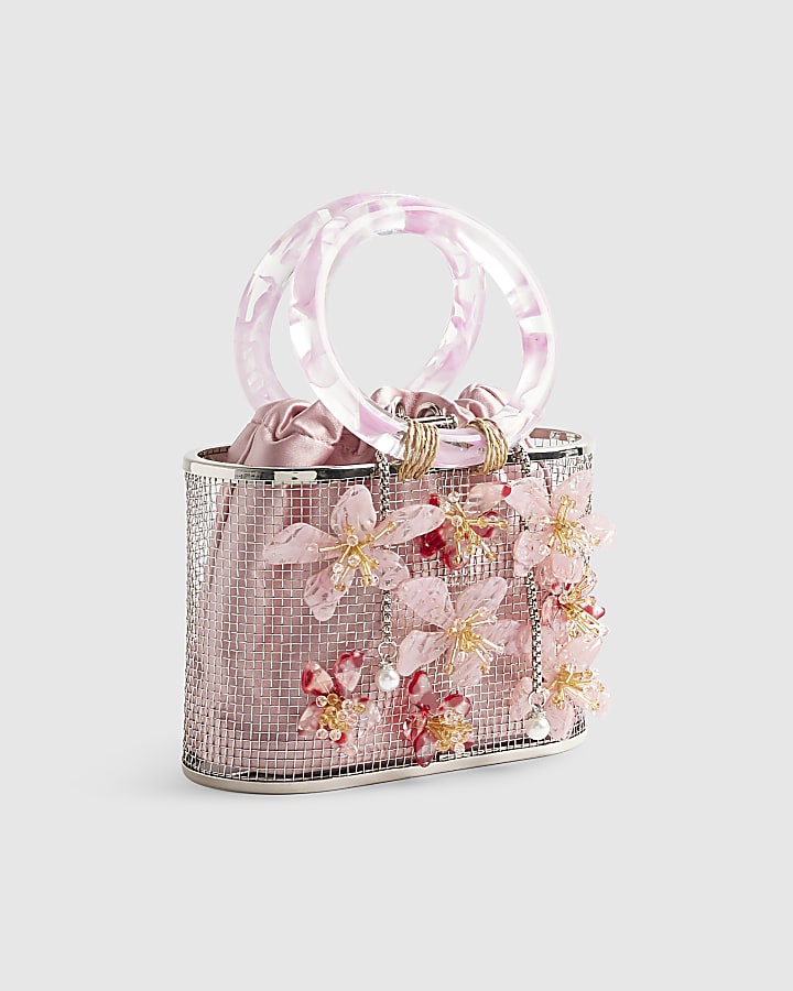 Pink Flower Cage Bag