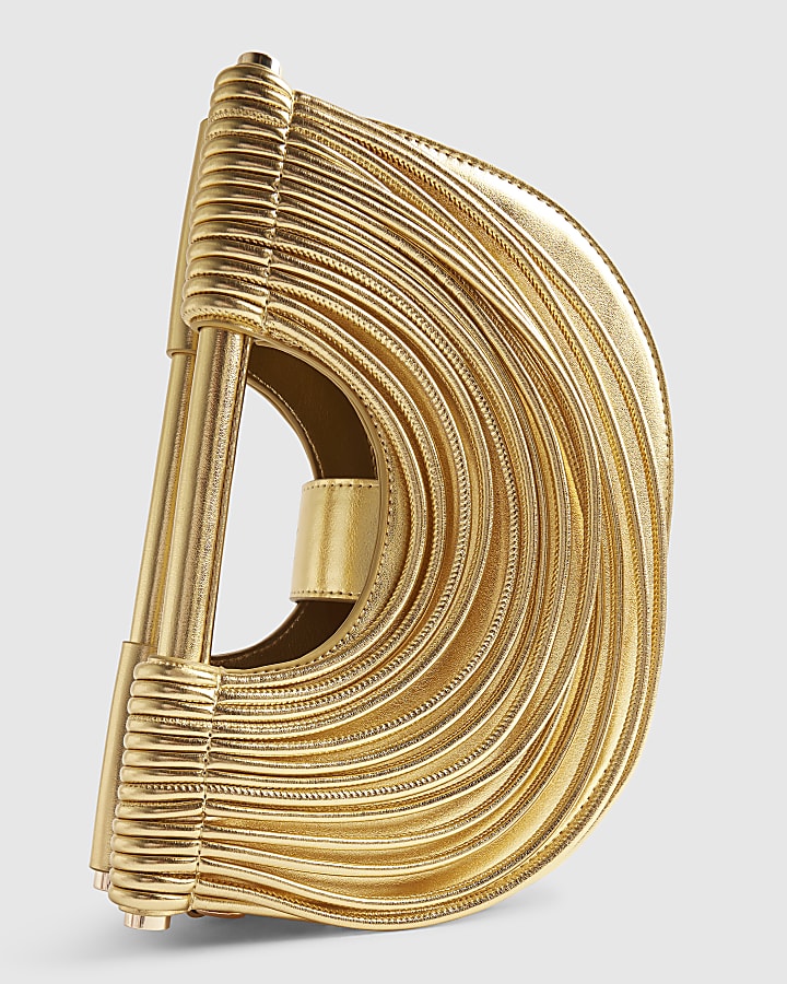 Gold Tube Clutch Bag