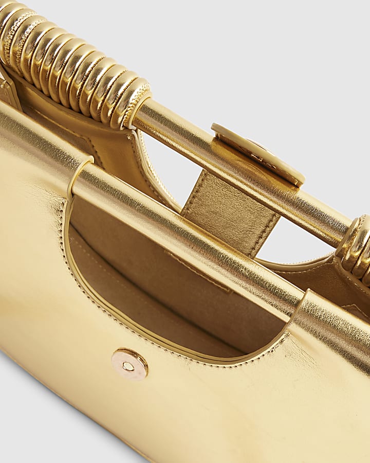Gold Tube Clutch Bag