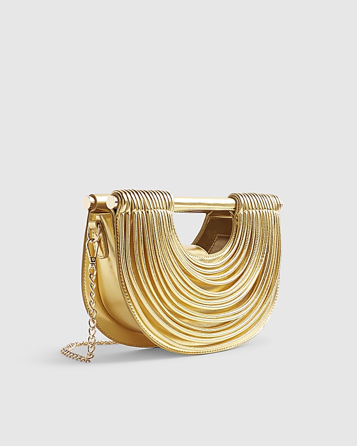 Gold Tube Clutch Bag