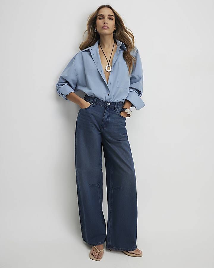 Blue Classic Barrel Jeans