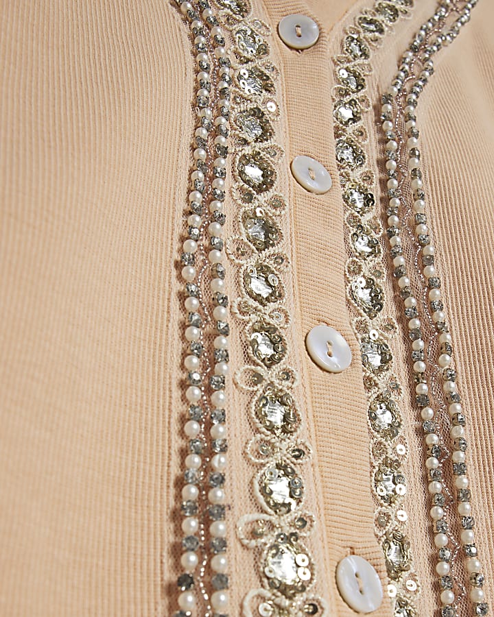 Orange Year Zero Embellished Trim Cardigan