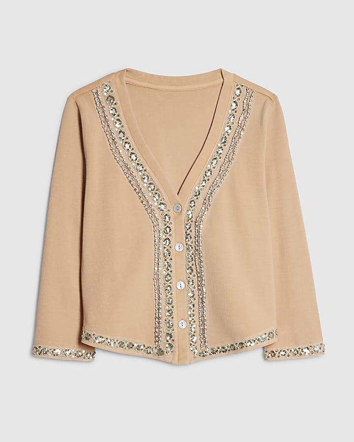 Orange Year Zero Embellished Trim Cardigan