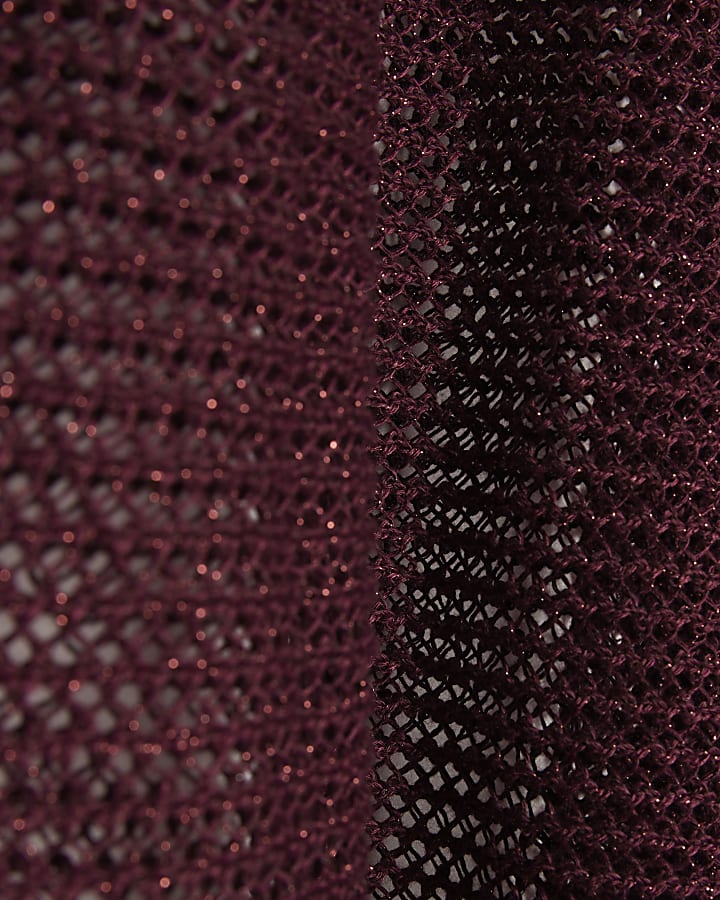 Red Metallic Knitted Cape