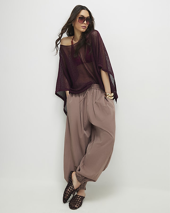 Red Metallic Knitted Cape