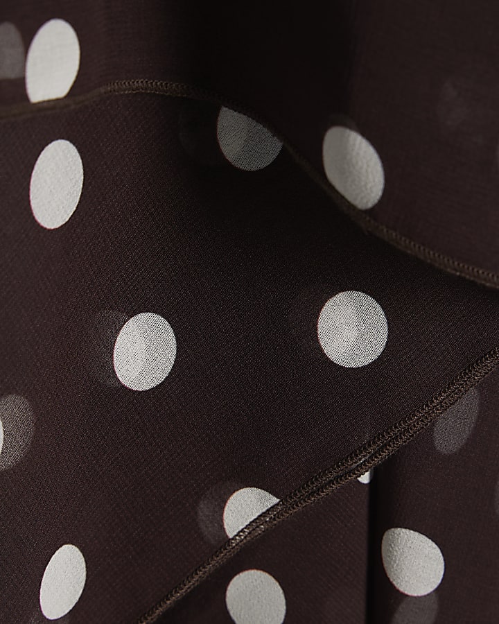 Brown Waterfall Polka Dot Cape