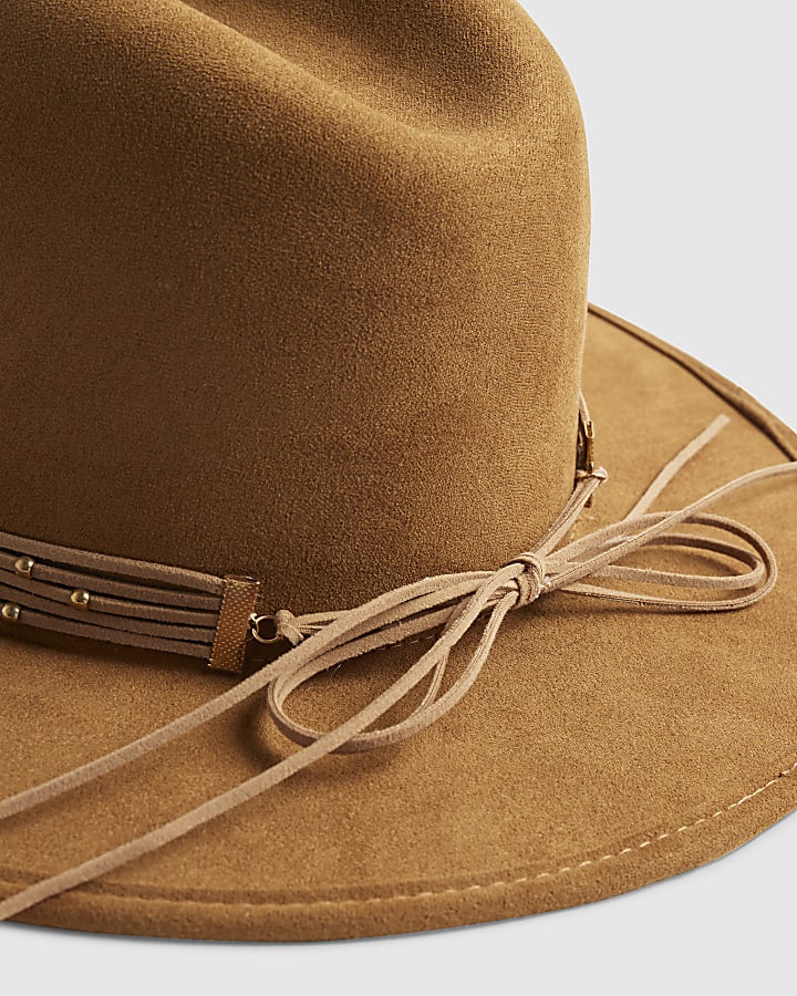 Brown Fedora with Beaded Band