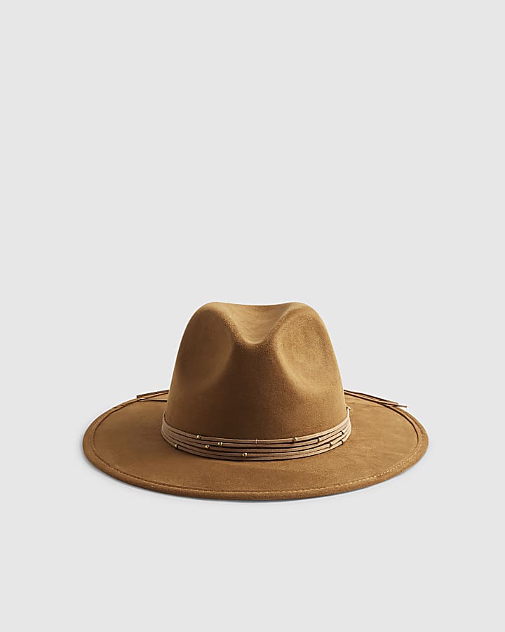Brown Fedora with Beaded Band