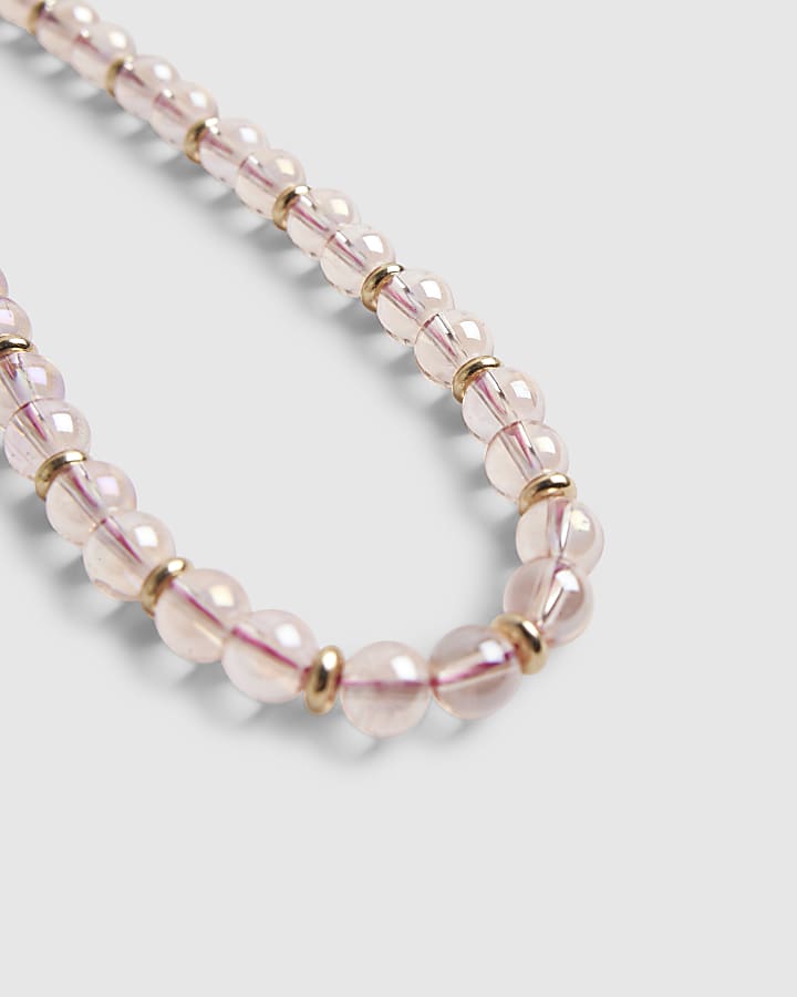 Pink Beaded Phone Chain