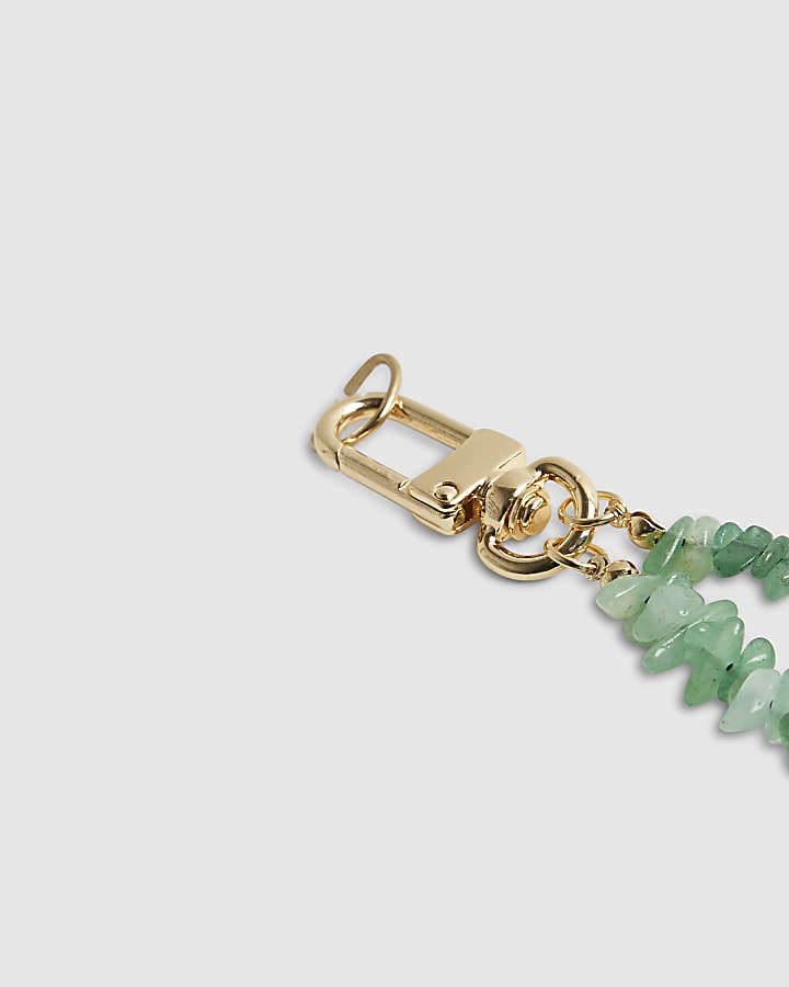 Green Stone Beaded Phone Chain