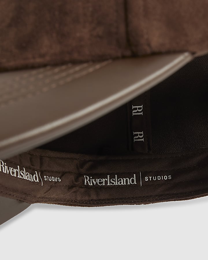 Brown Faux Suede Cap